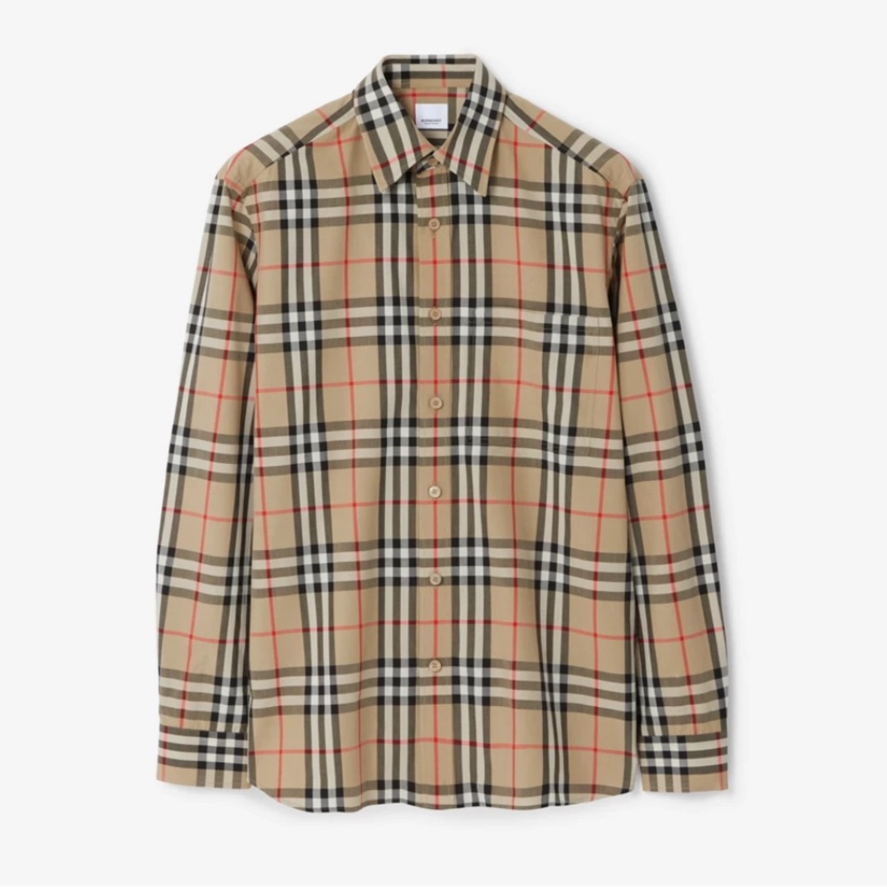 Burberry Brit Men's Classic Beige Check Shirt SZ XXL